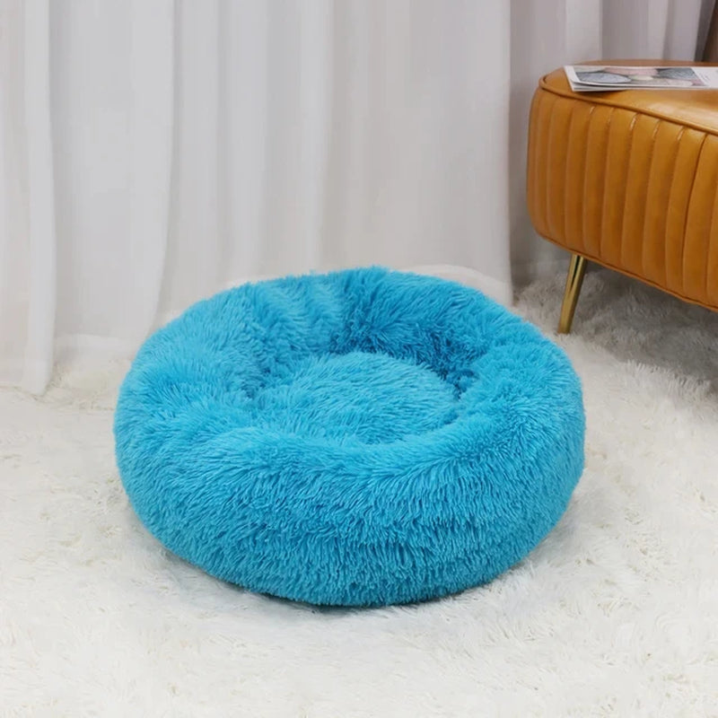 Premium Plush Calming Donut Pet Bed - Washable, Ultra-Soft, and Comfortable Sleeping Solution for Dogs and Cats