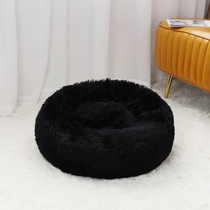 Premium Plush Calming Donut Pet Bed - Washable, Ultra-Soft, and Comfortable Sleeping Solution for Dogs and Cats